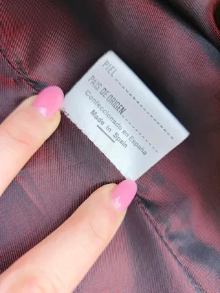 Gabardina Piel Rojo/Granate