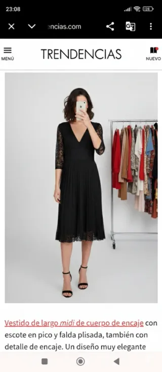 Vestido negro Zara encaje