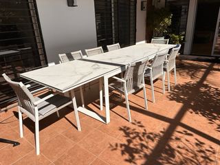 Mesa extensible hast 340cm exterior con 10 sillas