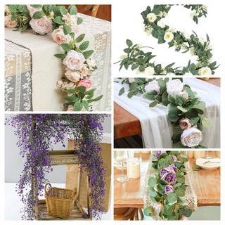 9 Guirnaldas/vid de Flores Artificiales.