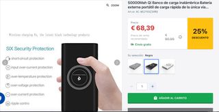 Power Bank Qi Inalámbrico 50000 mAh