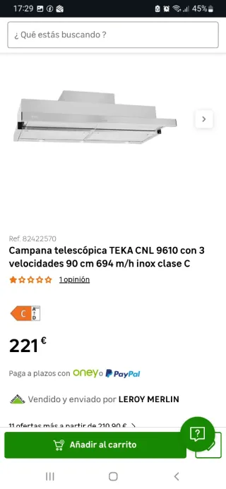 Campana extractora 90 cm. Teka CNL 9610