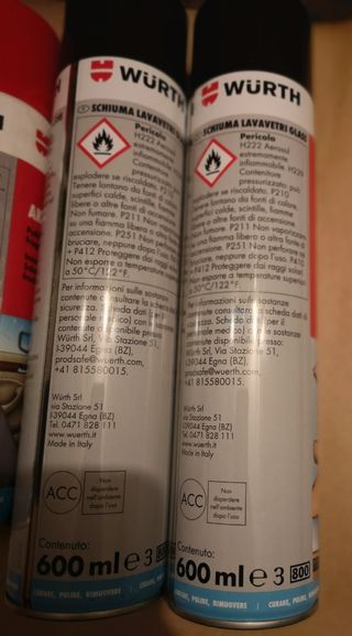 Pulitorori spray vetri e cruscotto per auto