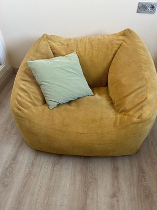 Sillón puff Sklum color mostaza