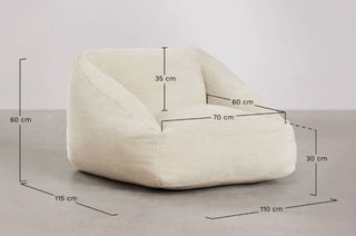 Sillón puff Sklum color mostaza