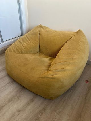 Sillón puff Sklum color mostaza