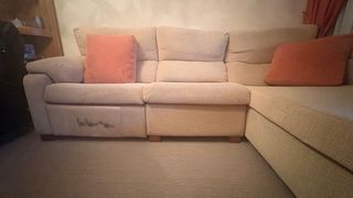 Sofá Chaiselongue 280x180cm Tela Beige