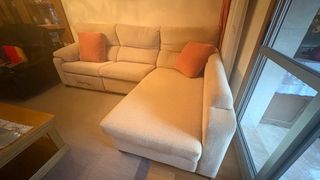 Sofá Chaiselongue 280x180cm Tela Beige