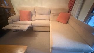 Sofá Chaiselongue 280x180cm Tela Beige