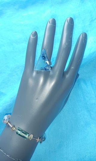 Lote 4 Anillos Artesanales - Vidrio, ajustables