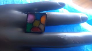 Lote 4 Anillos Artesanales - Vidrio, ajustables