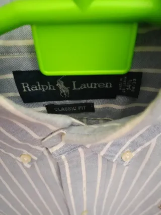 Camisa Polo Ralph Lauren Rayas Azul y Blanco