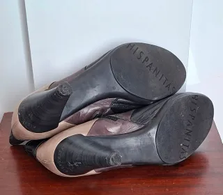 Botines 40 Hispanitas piel tricolor