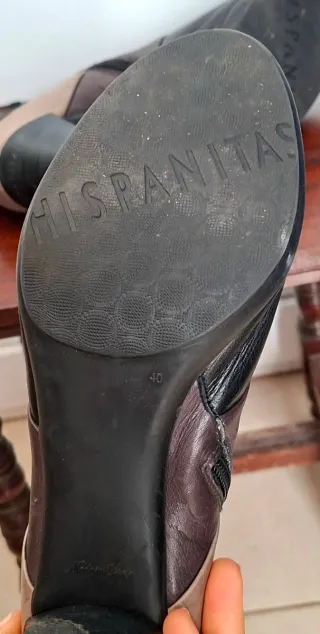 Botines 40 Hispanitas piel tricolor