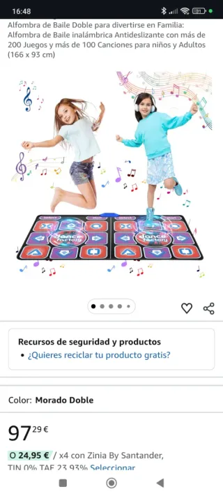 Alfombra Baile Doble Dance Pad