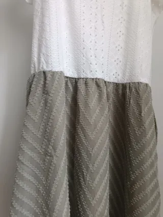 Vestido blanco y verde
