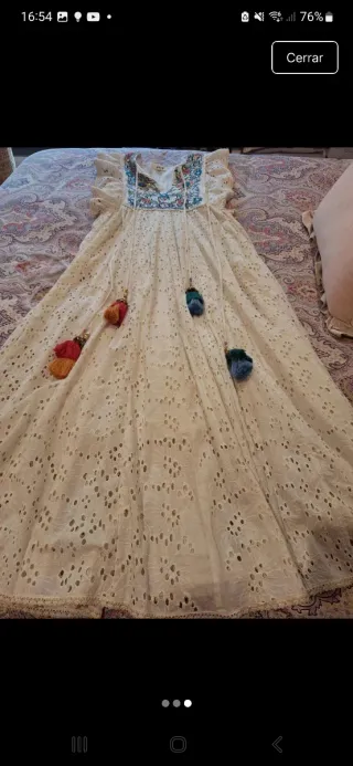 Vestido Ibicenco JOT bordado blanco talla única