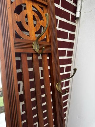 Mueble recibidor madera con espejo