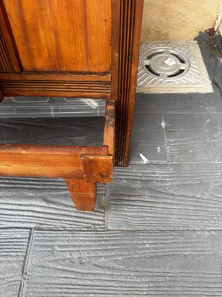 Mueble recibidor madera con espejo