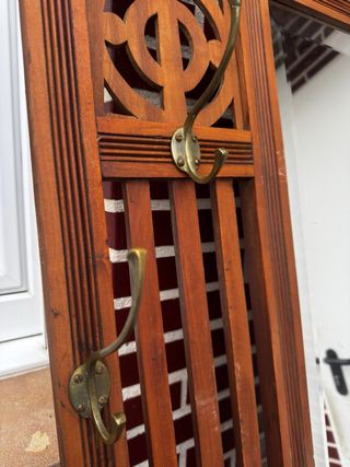 Mueble recibidor madera con espejo