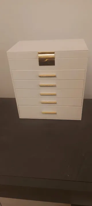 Portagioie grande bianco e oro