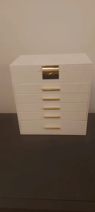 Portagioie grande bianco e oro