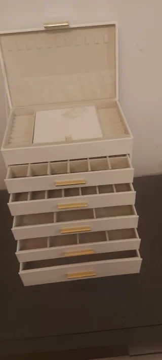 Portagioie grande bianco e oro