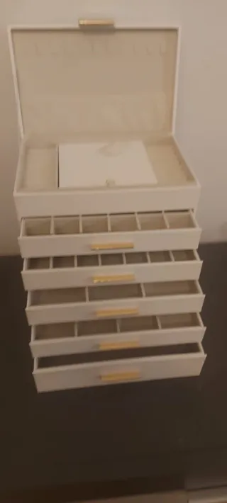 Portagioie grande bianco e oro