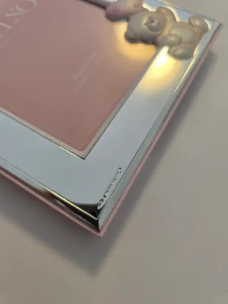 Moldura em Prata Infantil Rosa