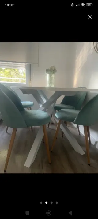 Mesa comedor ovalada Ikea Mariedamm blanca