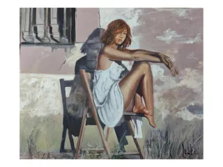 Óleo original figura femenina 50x60