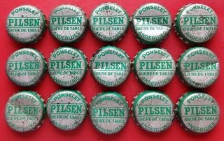 15 Chapas Cerveza PONSELET Pilsen Antiguas