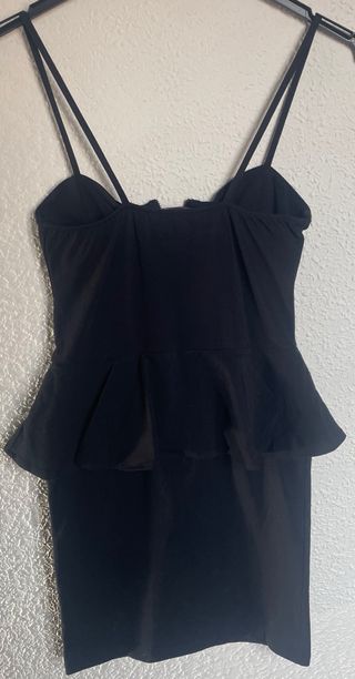 Vestido Peplum Bershka Negro