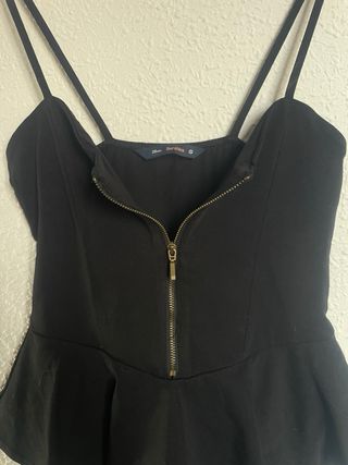 Vestido Peplum Bershka Negro