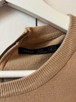 Jersey Zara beige cuello redondo manga larga