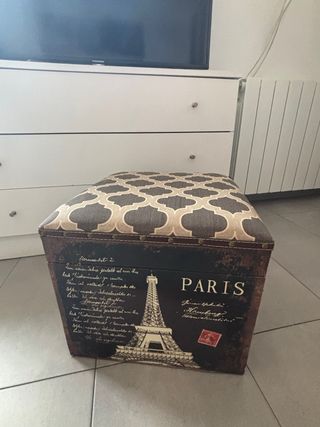 Puff Baúl Almacenaje Vintage París - Estilo Enveje
