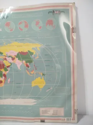 Mapa Mundi bonito, retro para colgar en pared