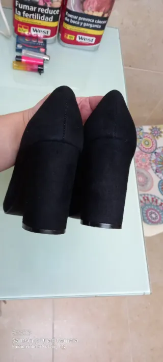 Zapatos de vestir negros tacón mujer T38