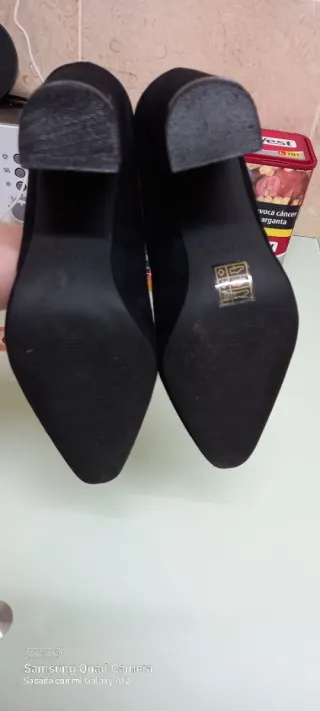 Zapatos de vestir negros tacón mujer T38