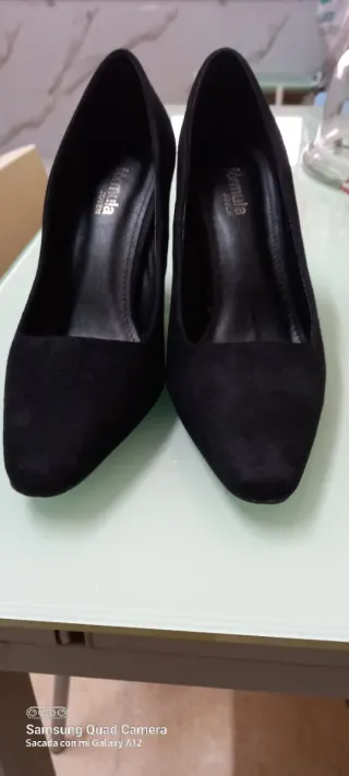 Zapatos de vestir negros tacón mujer T38