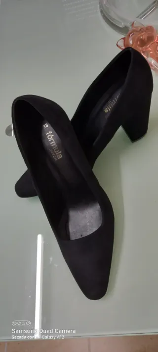 Zapatos de vestir negros tacón mujer T38