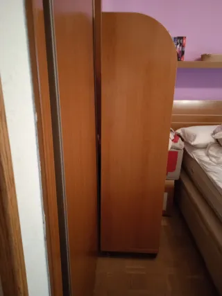 Armario auxiliar cerezo 2 cajones (51,5x40x154,5)