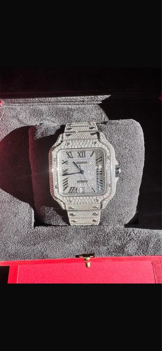 Cartier Santos Full Iced 25 Quilates Diamantes
