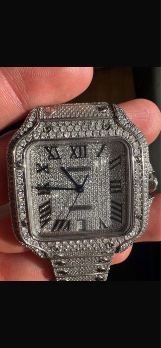 Cartier Santos Full Iced 25 Quilates Diamantes