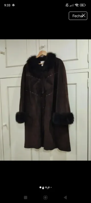 Casaco pele castanho chocolate com pelo