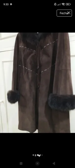 Casaco pele castanho chocolate com pelo