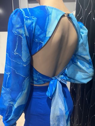 Conjunto Falda Pantalón y Camiseta Azul