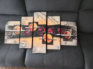 Set di 5 quadri moderni astratti