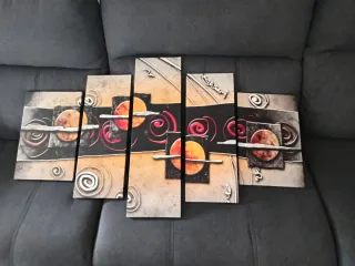 Set di 5 quadri moderni astratti