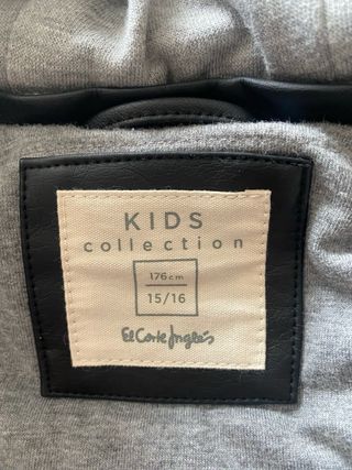 Cazadora efecto piel con capucha,TALLA 15/16 chico